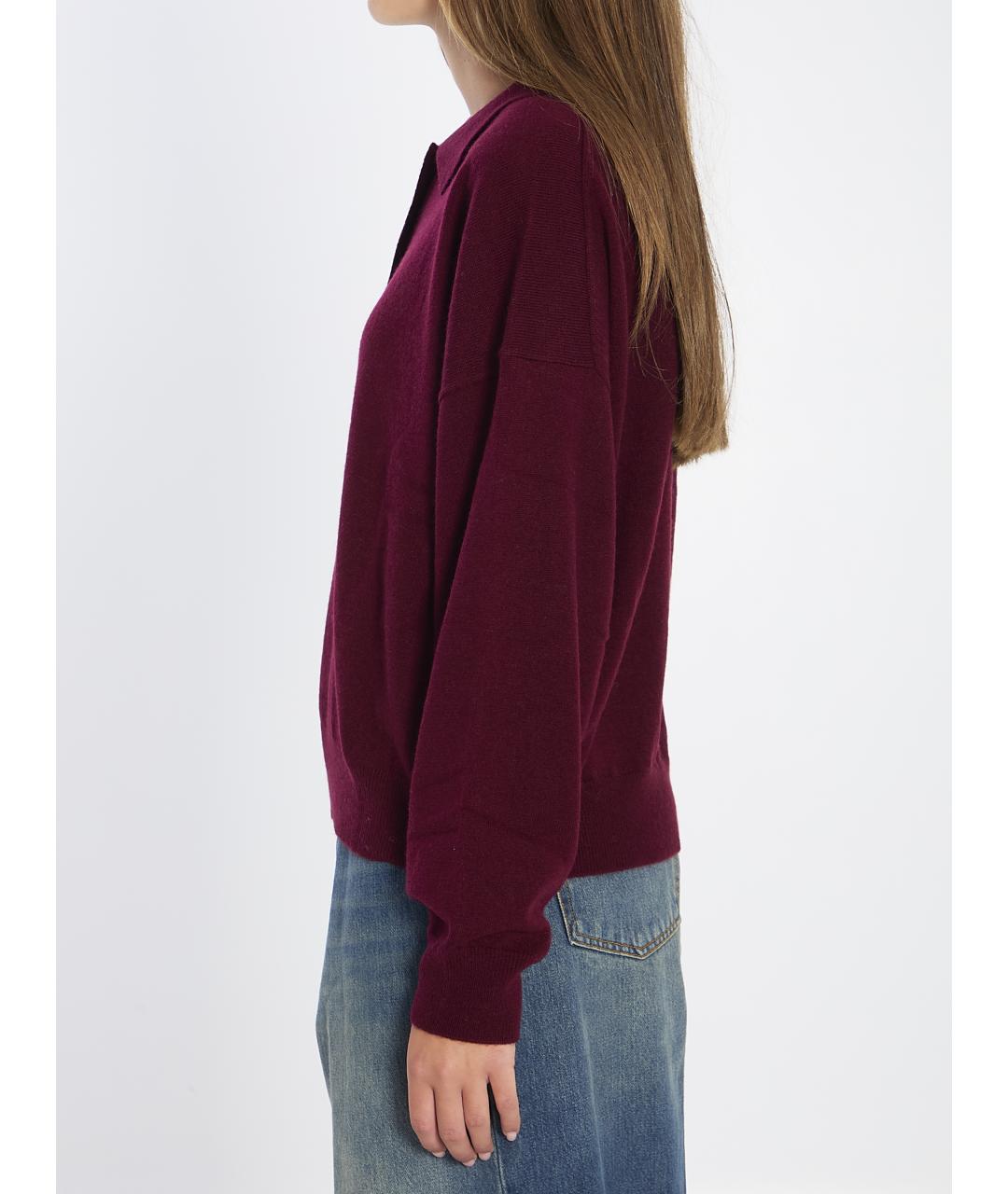ALLUDE Бордовый шерстяной джемпер / свитер, фото 4