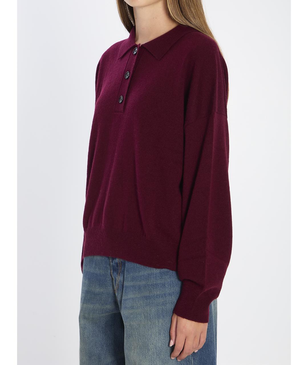 ALLUDE Бордовый шерстяной джемпер / свитер, фото 3