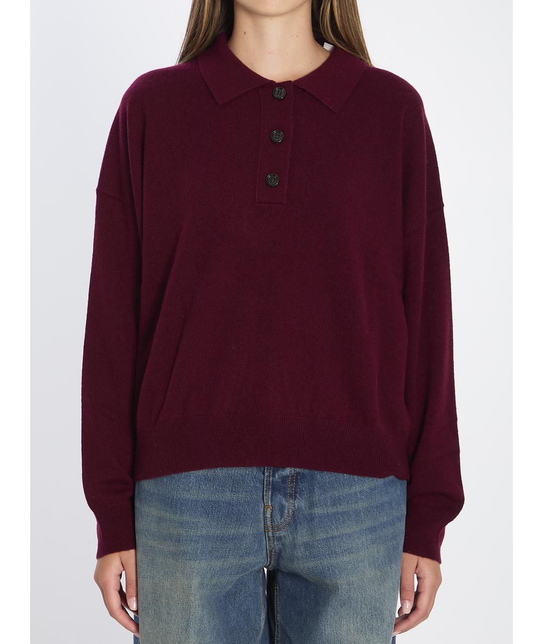 ALLUDE Бордовый шерстяной джемпер / свитер, фото 2