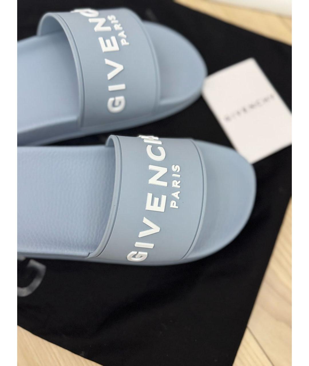 GIVENCHY Голубые резиновые шлепанцы, фото 6