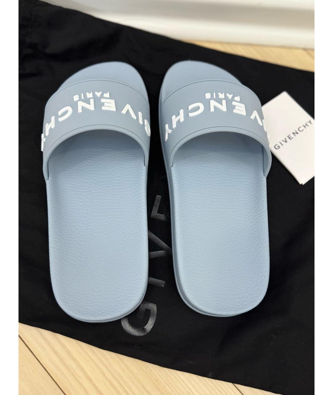GIVENCHY Голубые резиновые шлепанцы, фото 3