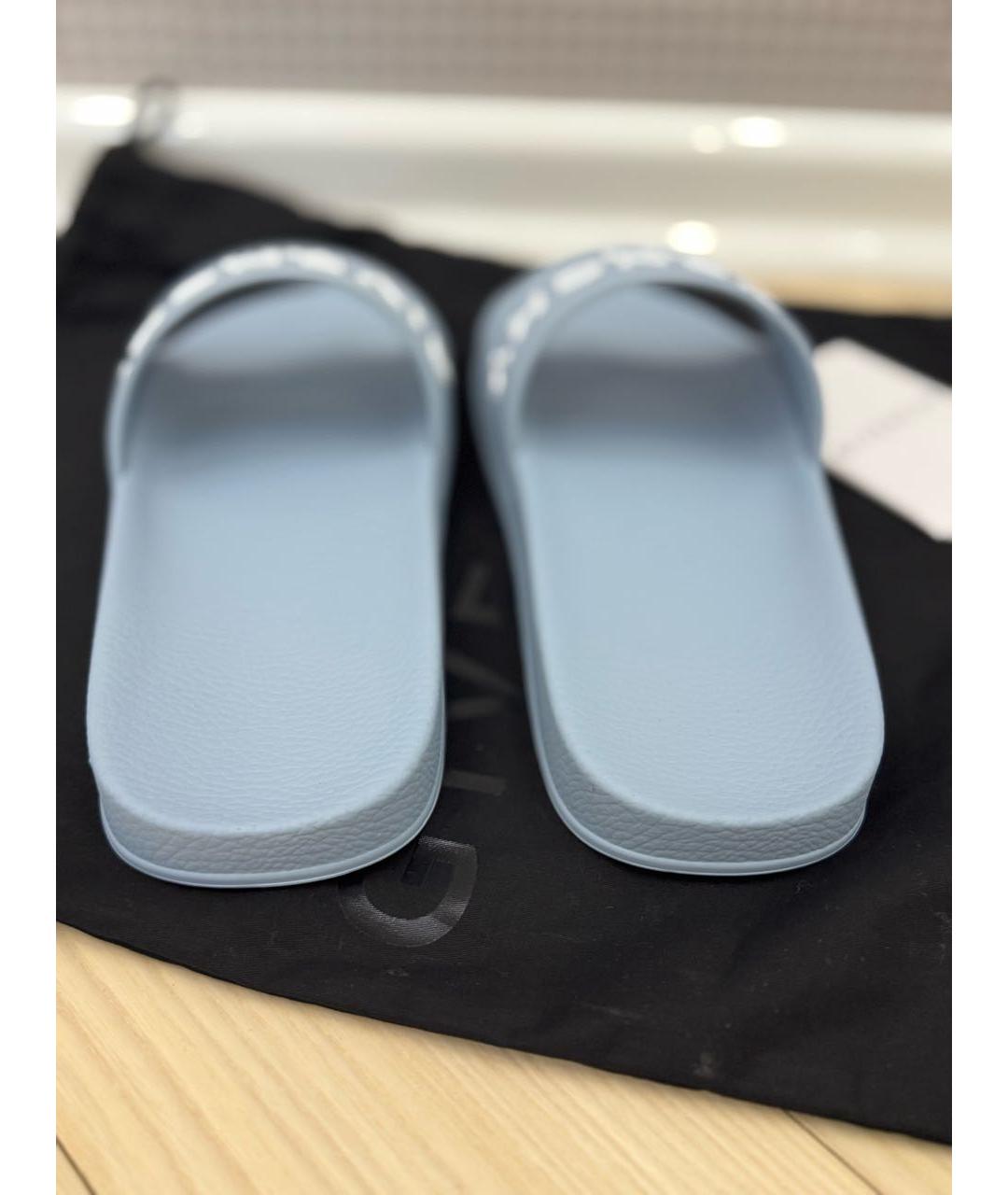 GIVENCHY Голубые резиновые шлепанцы, фото 4