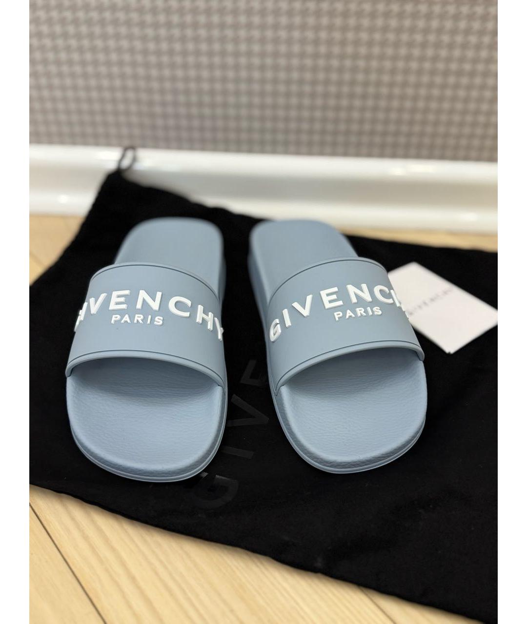 GIVENCHY Голубые резиновые шлепанцы, фото 2