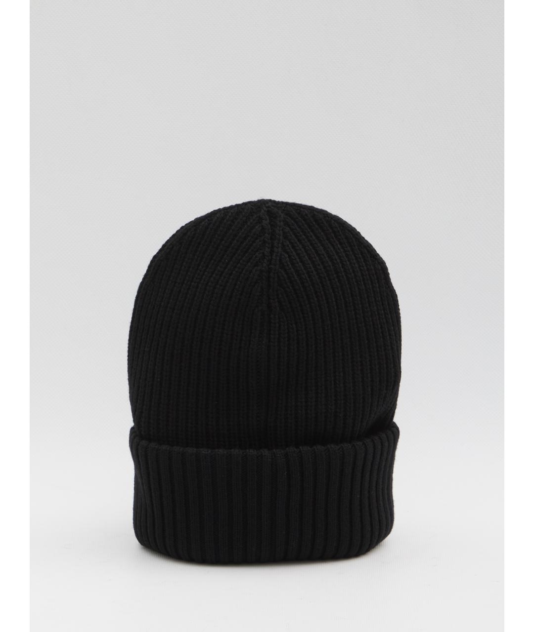 MONCLER Черная шерстяная шапка, фото 2