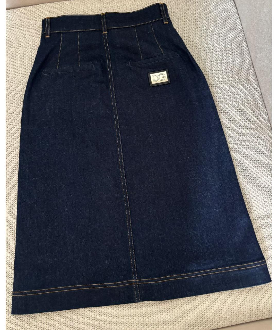 DOLCE&GABBANA Синяя деним юбка мини, фото 3