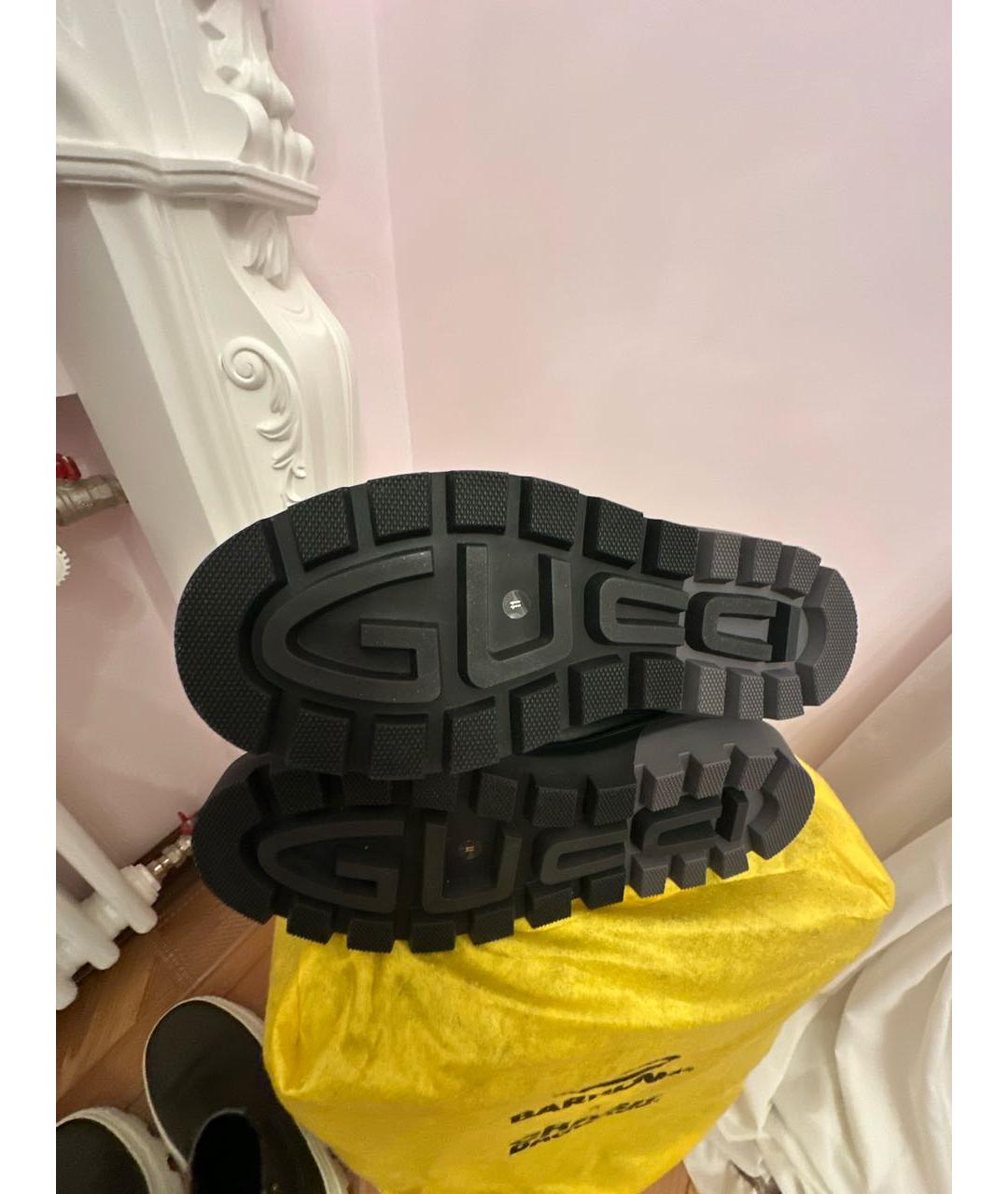 GUCCI Черные кожаные высокие ботинки, фото 5