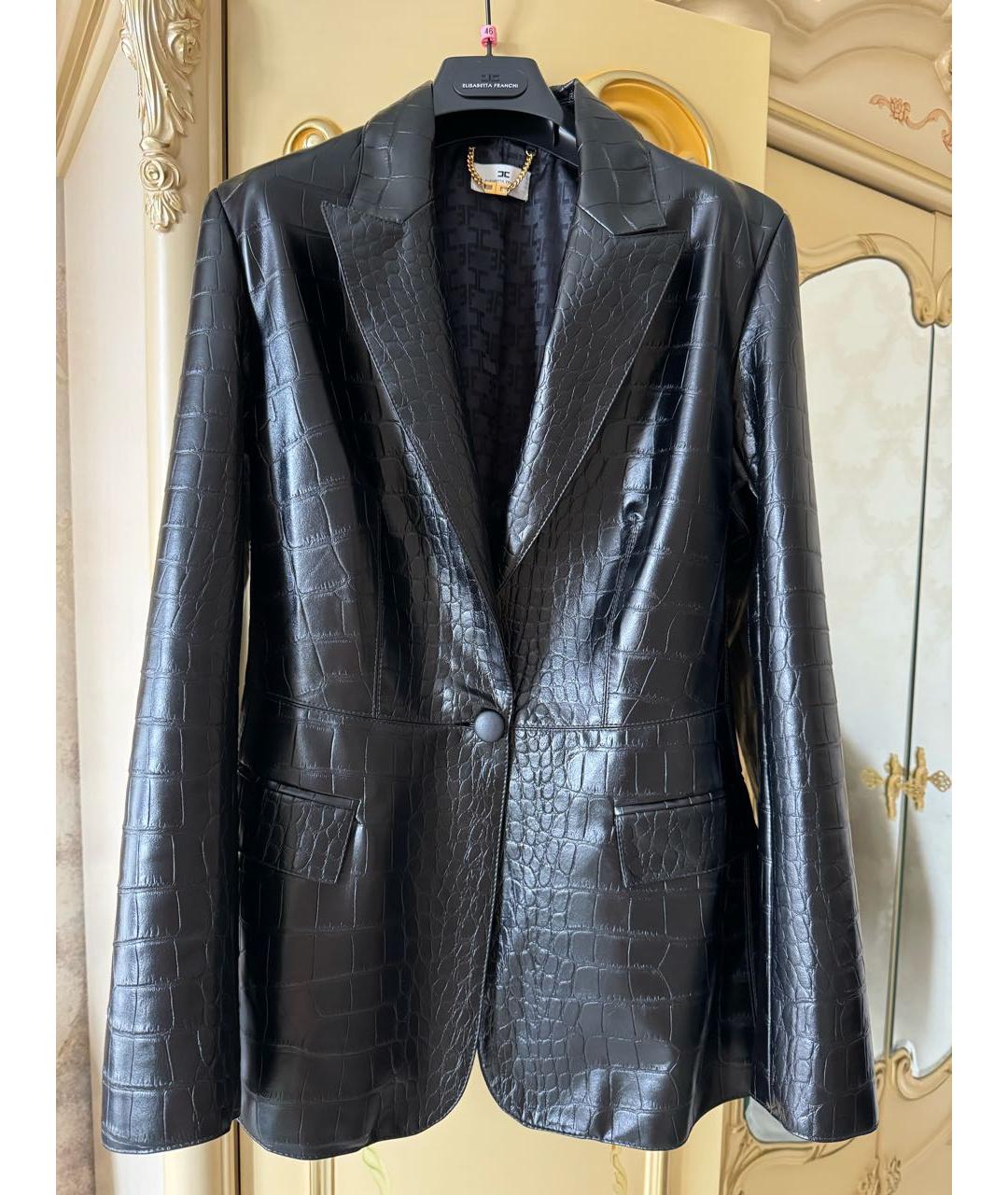 ELISABETTA FRANCHI Черная куртка, фото 8