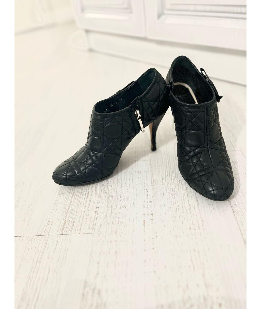 CHRISTIAN DIOR Черные кожаные ботильоны, фото 4