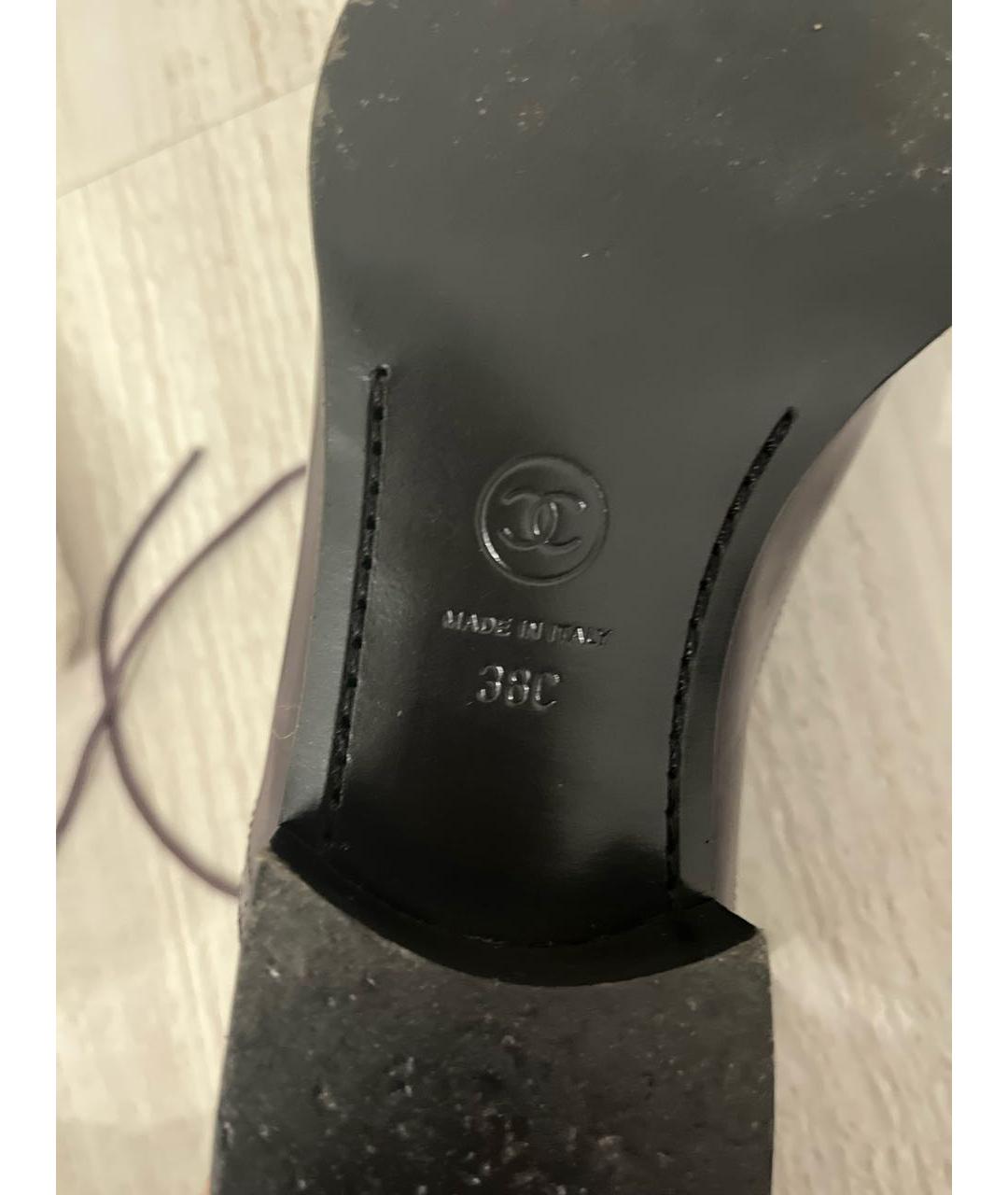 CHANEL Фиолетовые кожаные лоферы, фото 3