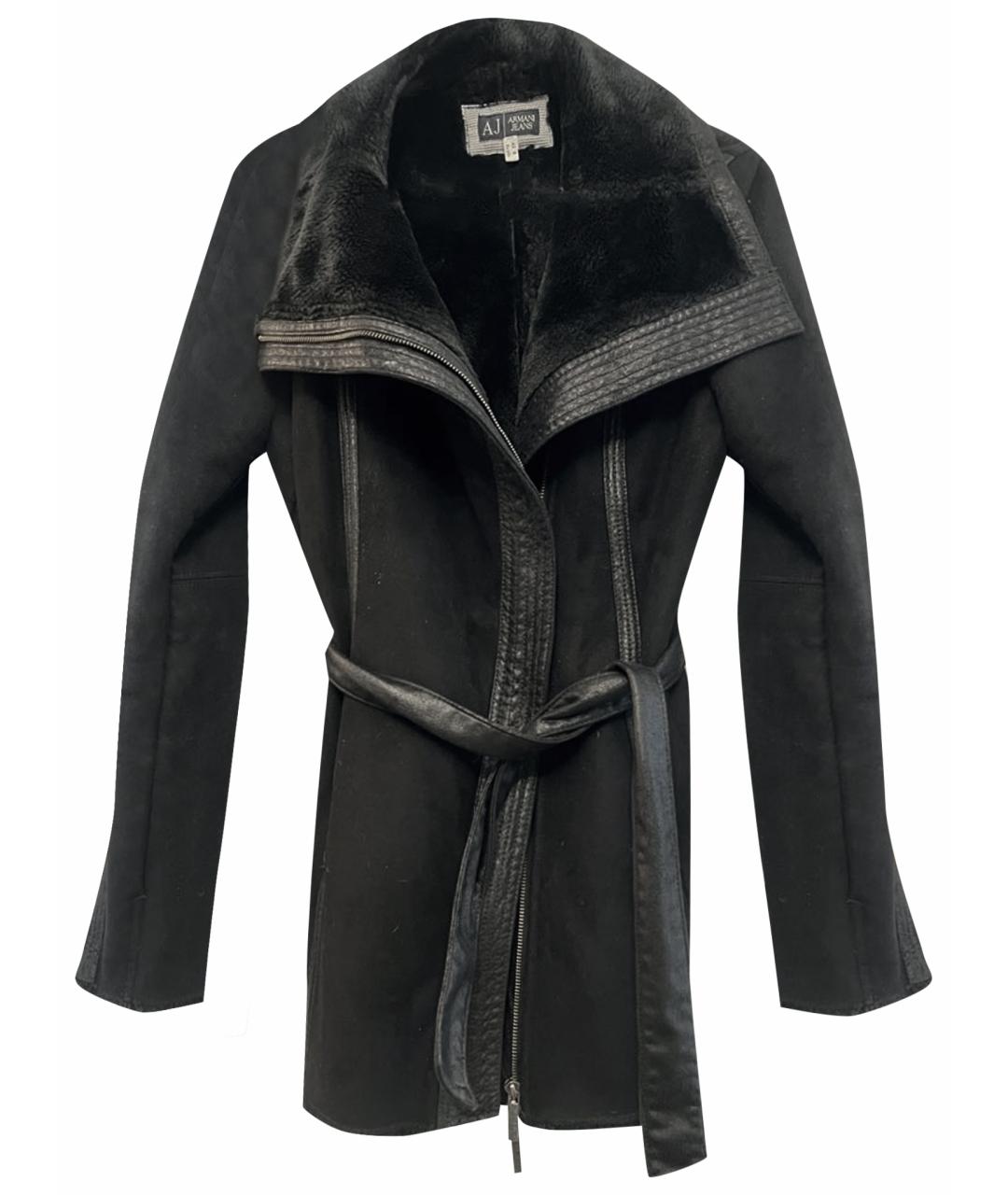 ARMANI JEANS Черная дубленка, фото 1