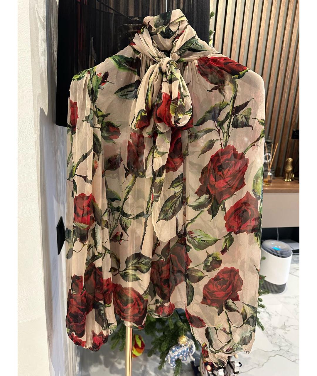 DOLCE&GABBANA Красная шифоновая блузы, фото 6