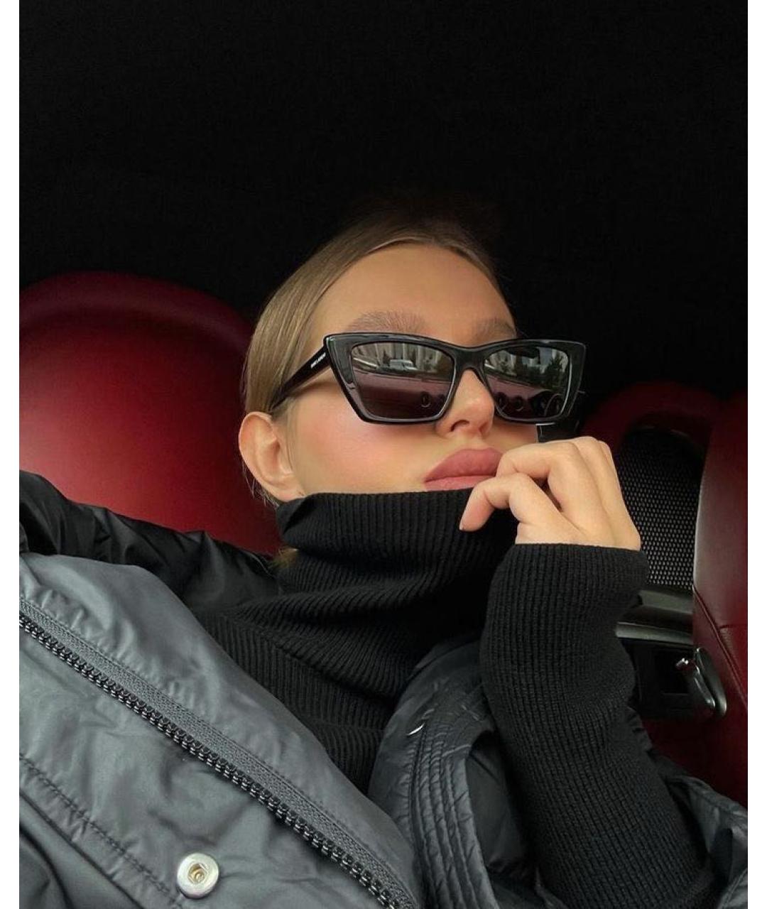 SAINT LAURENT Коричневые пластиковые солнцезащитные очки, фото 7