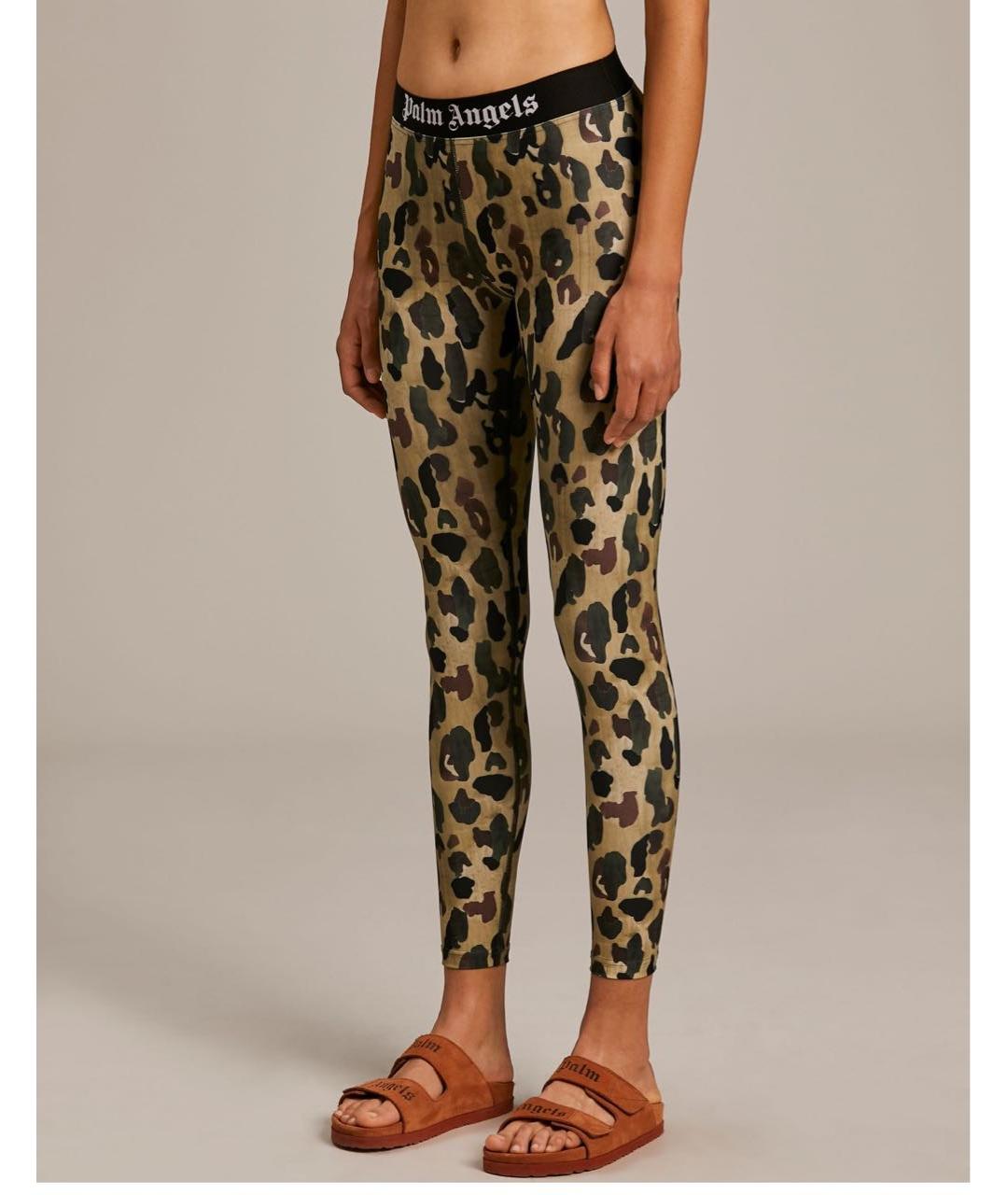 PALM ANGELS Зеленые полиэстеровые леггинсы и велосипедки, фото 2