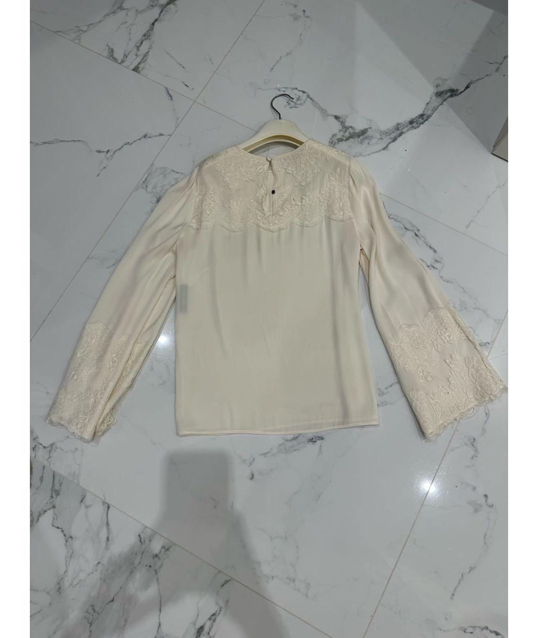 DOLCE&GABBANA Белая шелковая блузы, фото 2