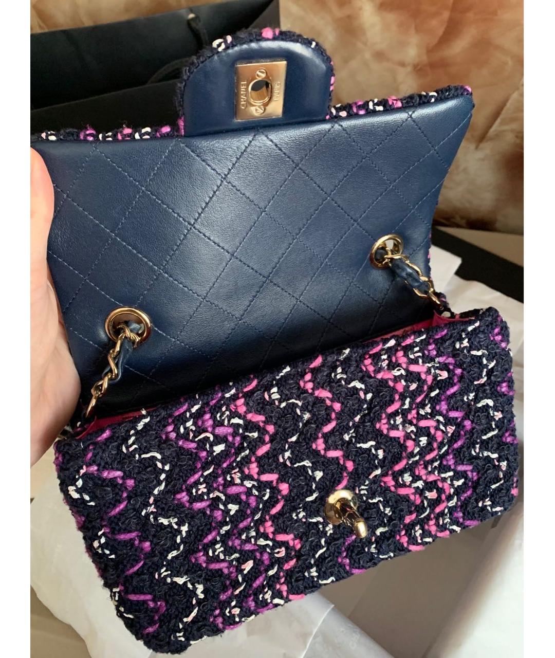 CHANEL Черная твидовая сумка через плечо, фото 6