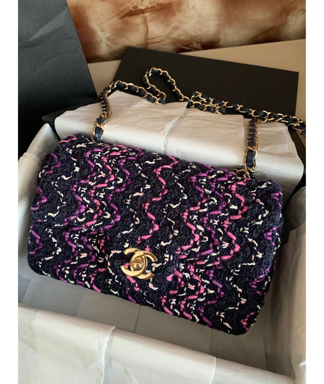 CHANEL Черная твидовая сумка через плечо, фото 2