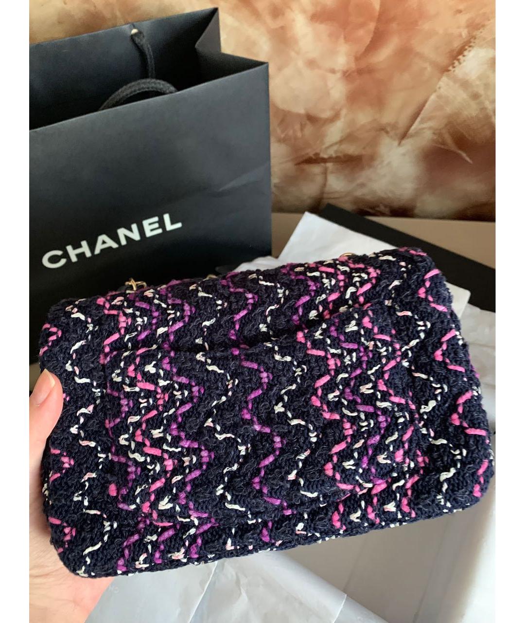 CHANEL Черная твидовая сумка через плечо, фото 4