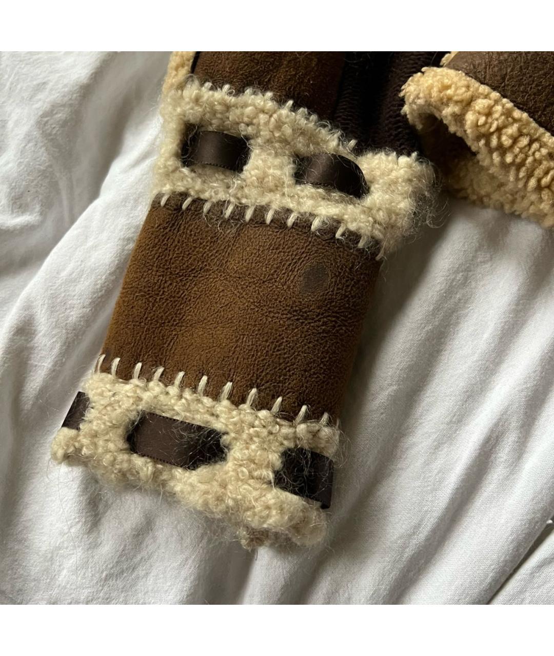 CHRISTIAN DIOR Коричневая кожаная дубленка, фото 6