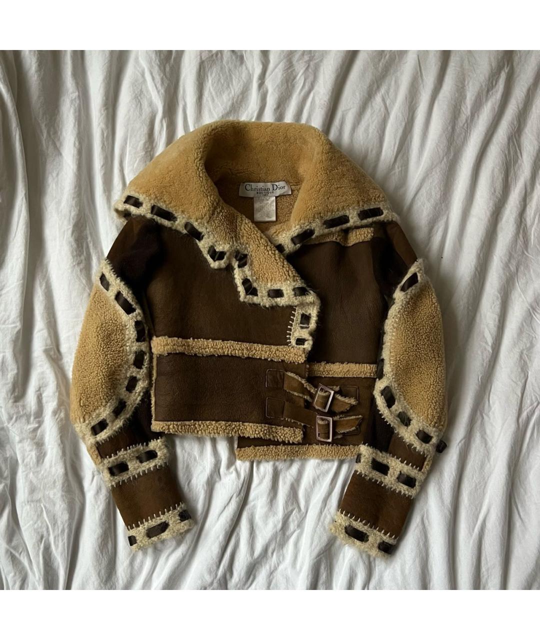 CHRISTIAN DIOR Коричневая кожаная дубленка, фото 7