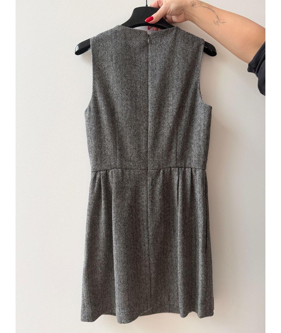 RED VALENTINO Антрацитовое шерстяное повседневное платье, фото 2