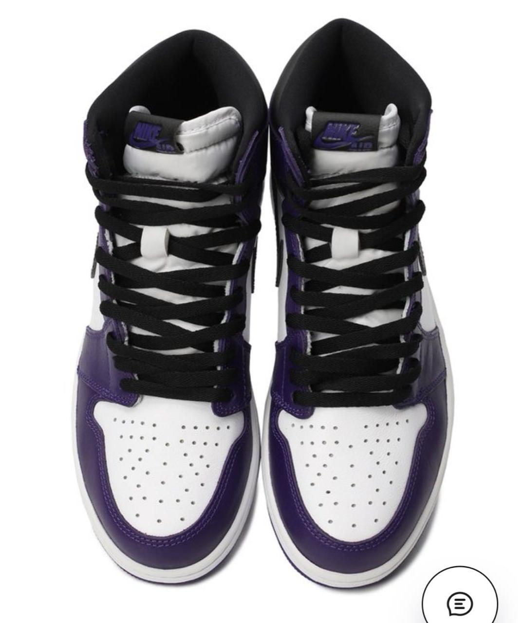 NIKE Фиолетовые кожаные высокие кроссовки / кеды, фото 4