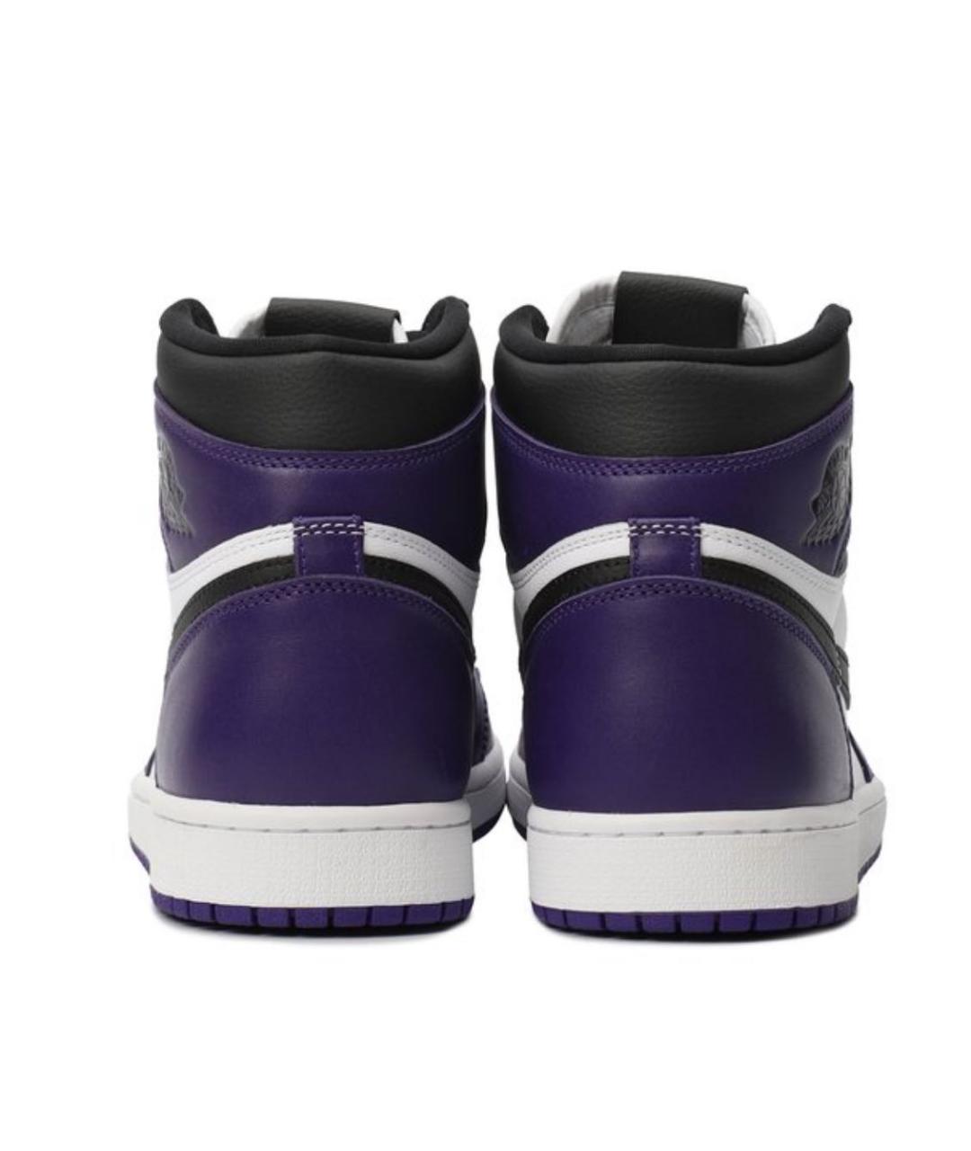 NIKE Фиолетовые кожаные высокие кроссовки / кеды, фото 5