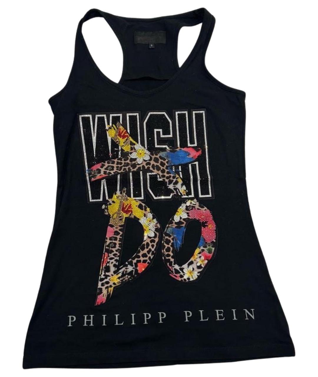 PHILIPP PLEIN Черная хлопковая майка, фото 1