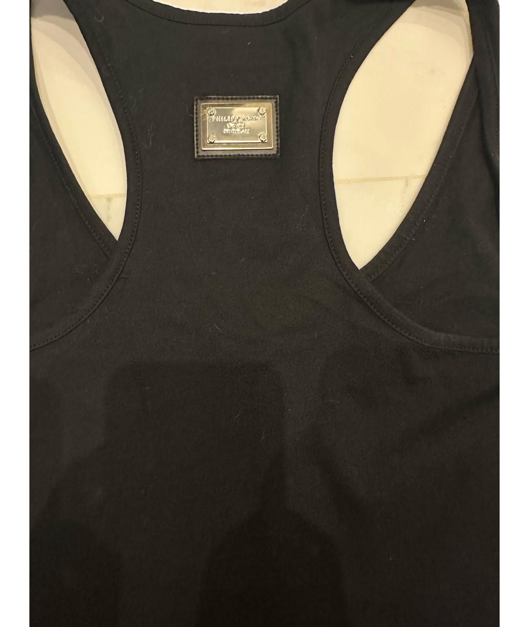 PHILIPP PLEIN Черная хлопковая майка, фото 4