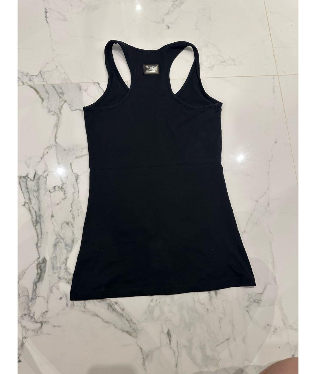 PHILIPP PLEIN Черная хлопковая майка, фото 2