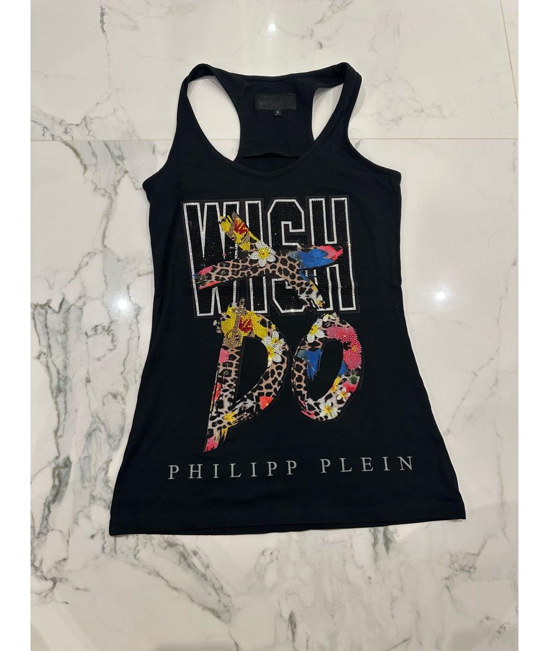 PHILIPP PLEIN Черная хлопковая майка, фото 5