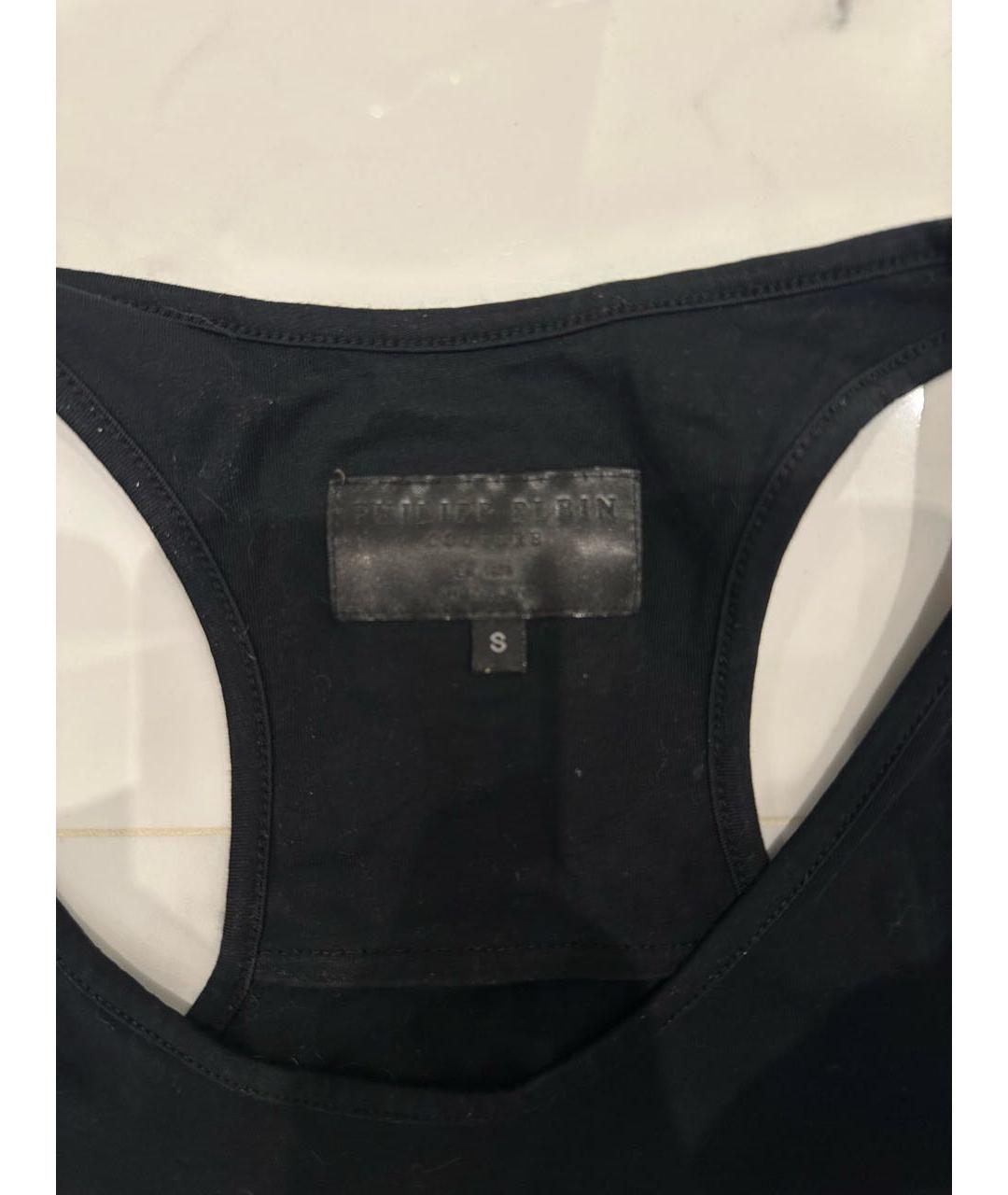 PHILIPP PLEIN Черная хлопковая майка, фото 3