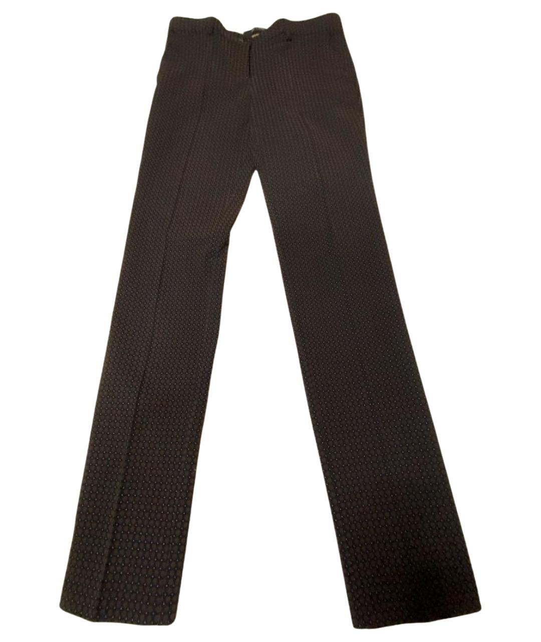 ETRO Коричневые хлопко-эластановые прямые брюки, фото 1