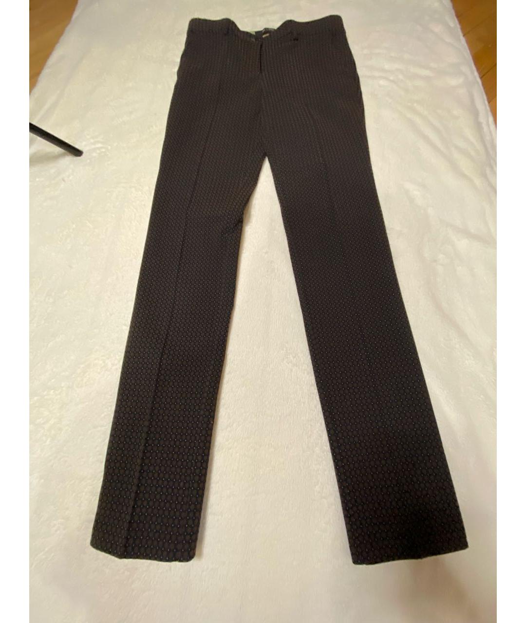 ETRO Коричневые хлопко-эластановые прямые брюки, фото 7