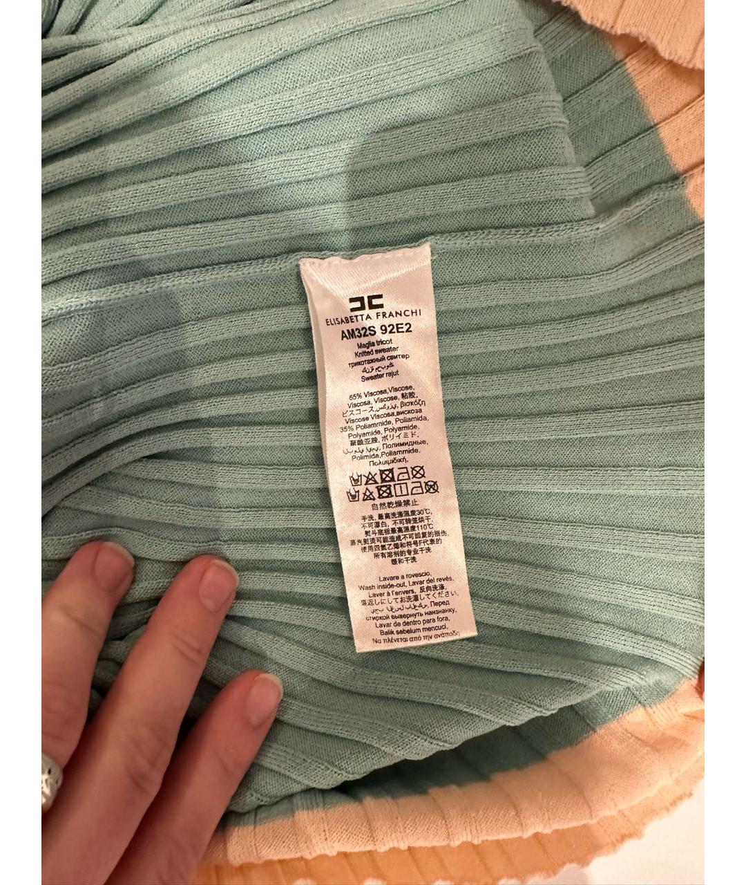 ELISABETTA FRANCHI Бирюзовое повседневное платье, фото 4