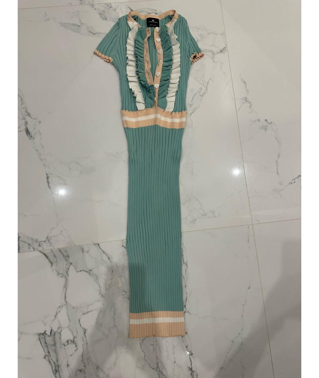 ELISABETTA FRANCHI Бирюзовое повседневное платье, фото 6