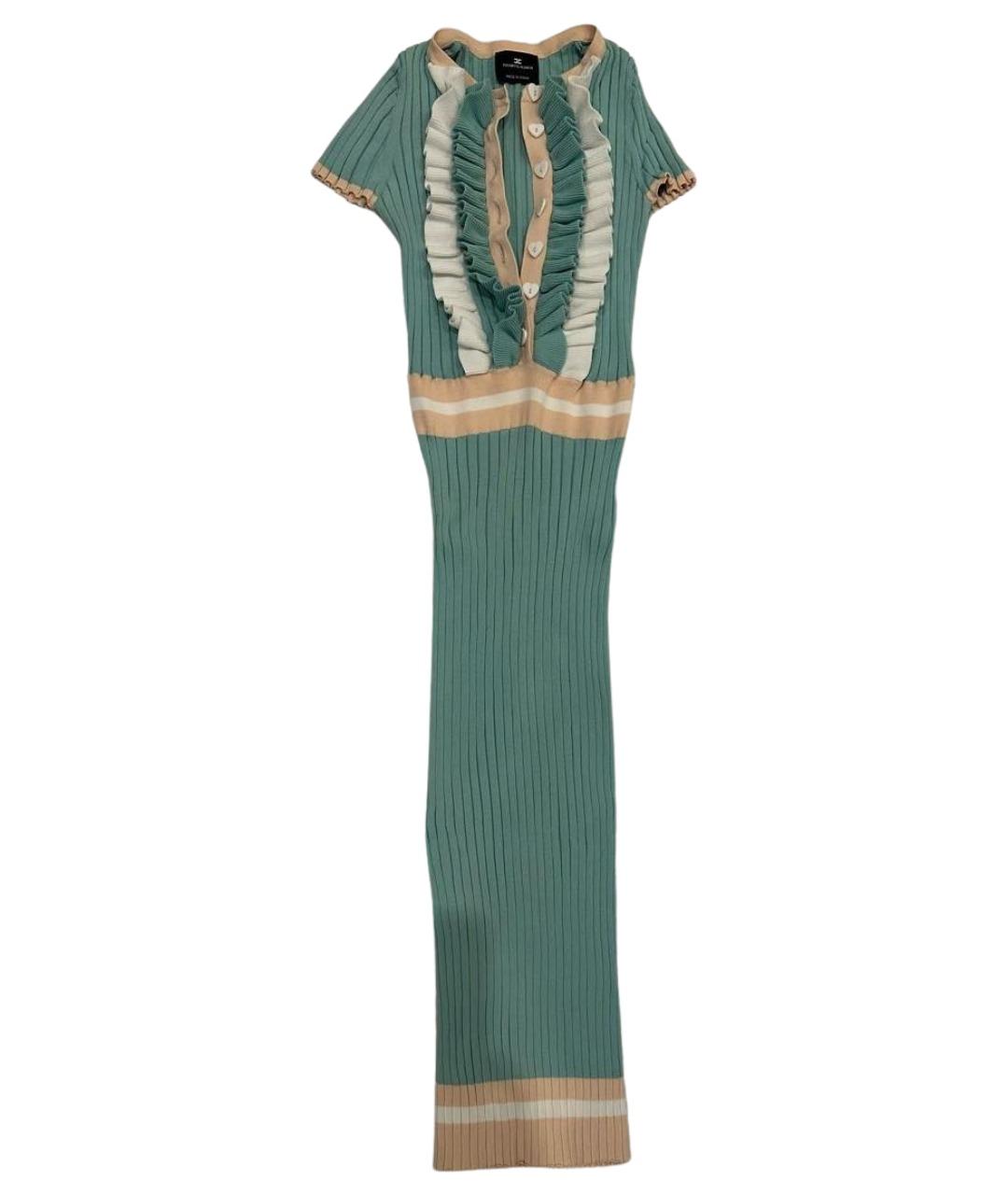 ELISABETTA FRANCHI Бирюзовое повседневное платье, фото 1