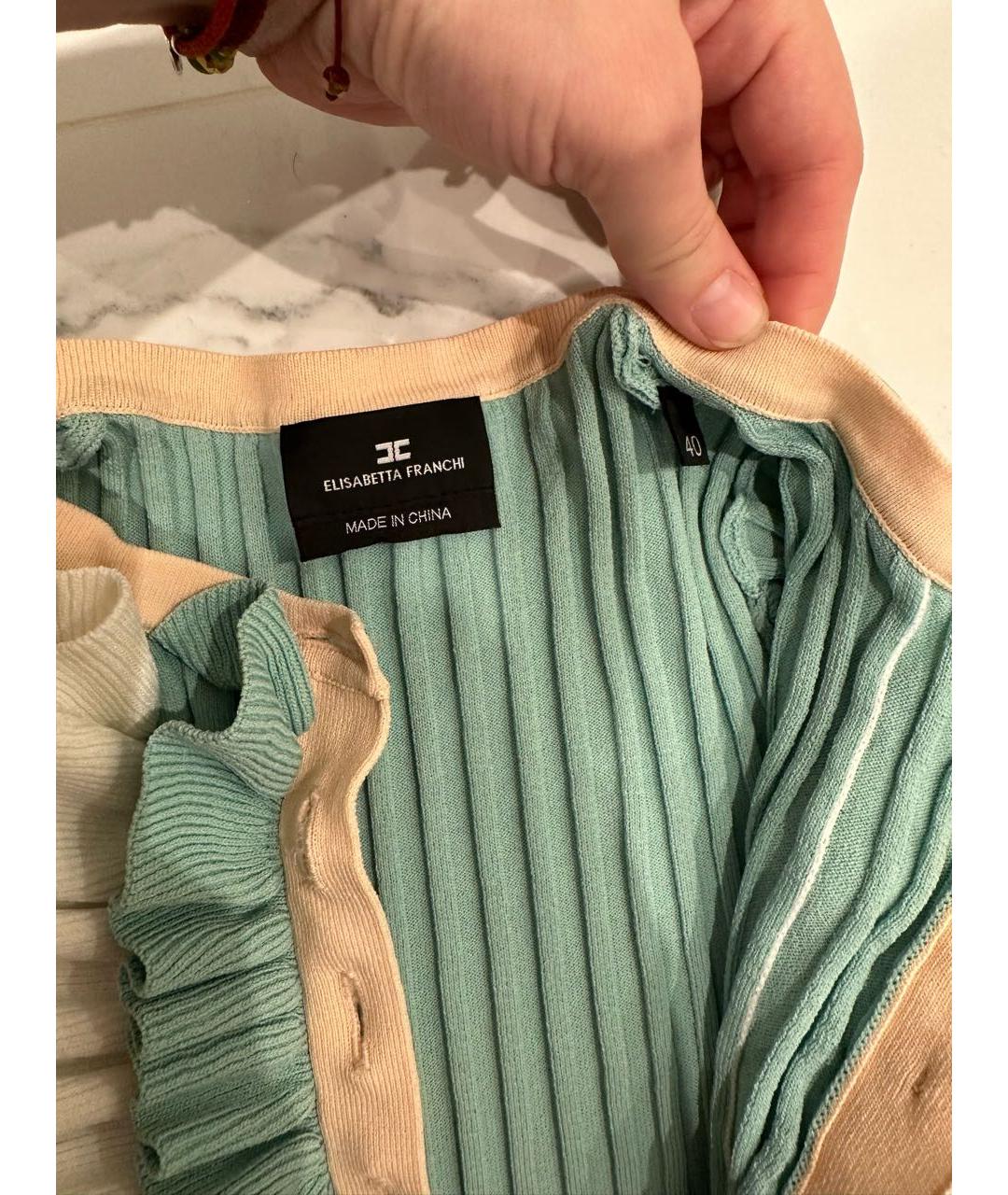 ELISABETTA FRANCHI Бирюзовое повседневное платье, фото 2