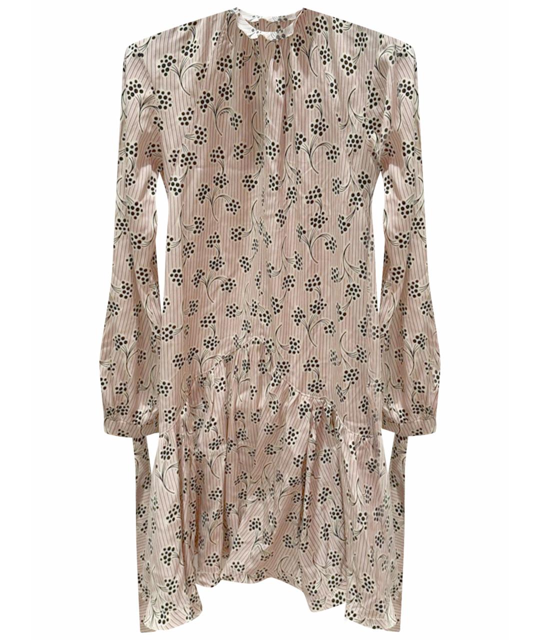 PRADA Бежевое шелковое повседневное платье, фото 1