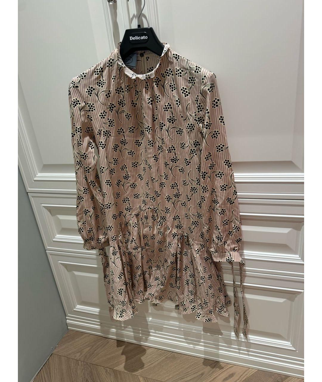 PRADA Бежевое шелковое повседневное платье, фото 4