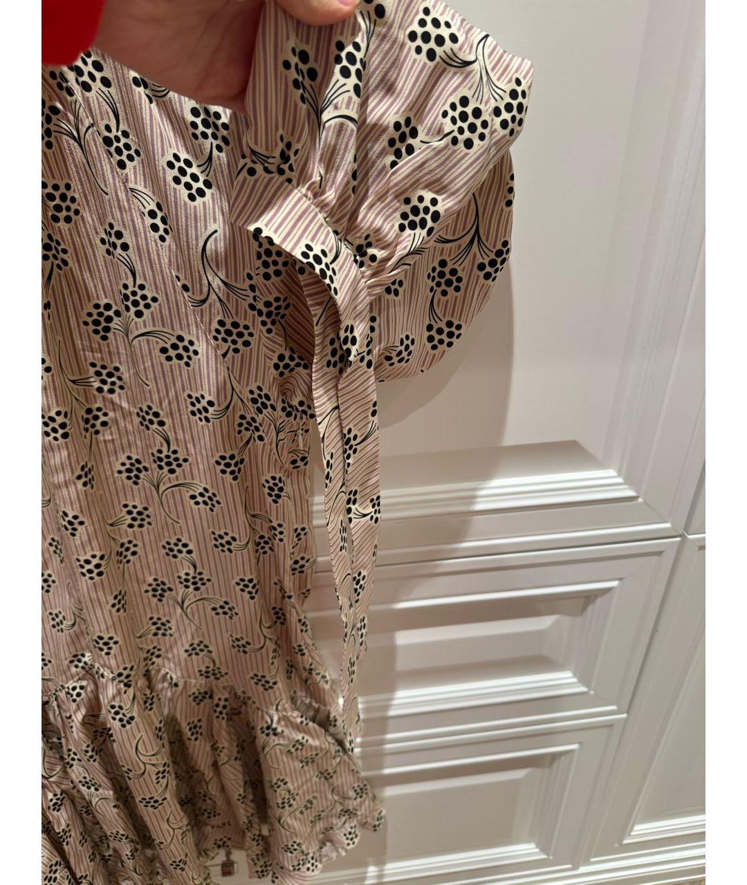 PRADA Бежевое шелковое повседневное платье, фото 2