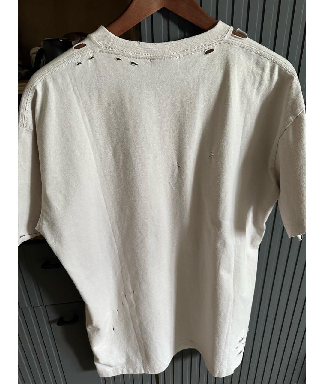 BALENCIAGA Бежевая хлопковая футболка, фото 2