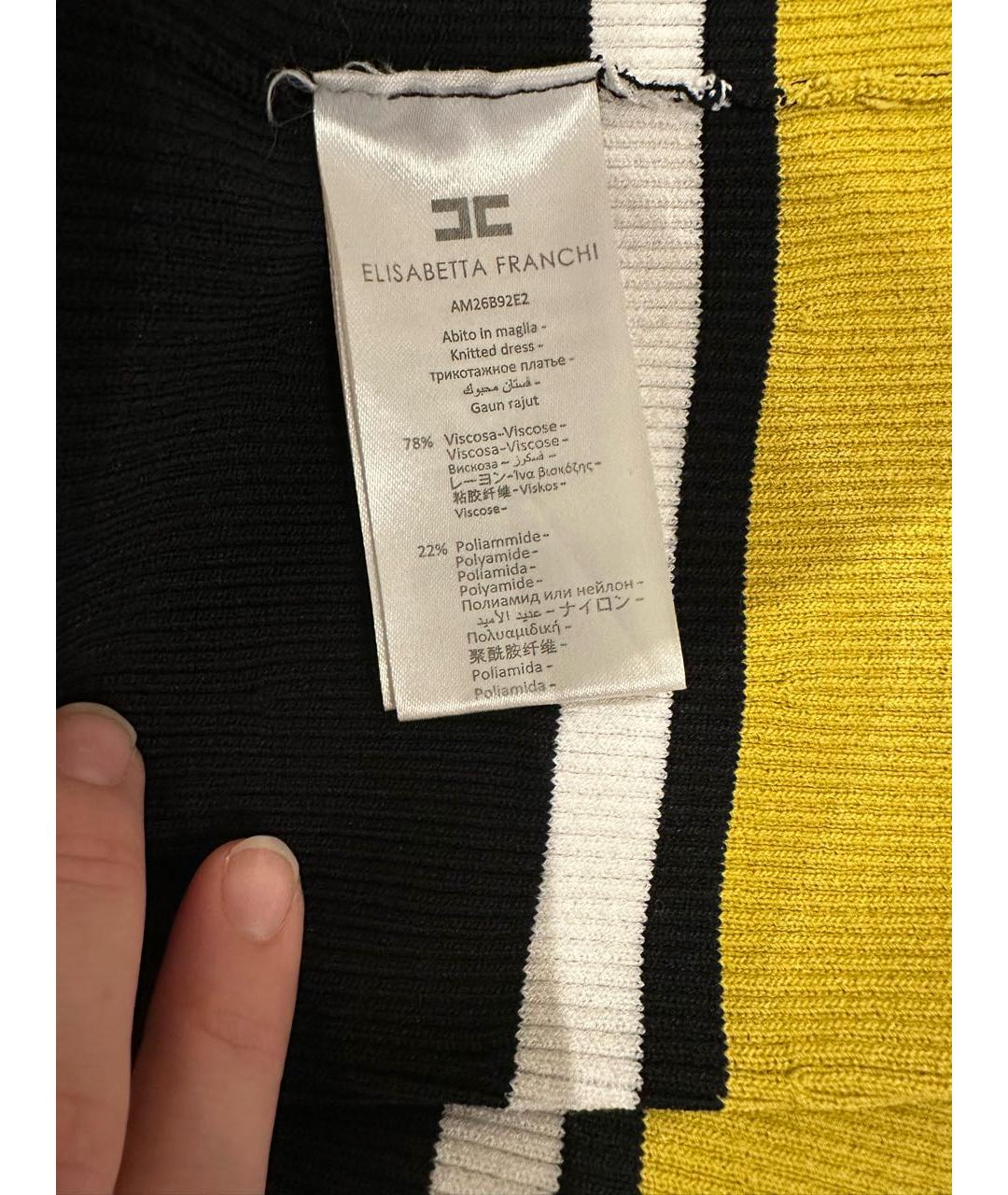 ELISABETTA FRANCHI Черное повседневное платье, фото 4