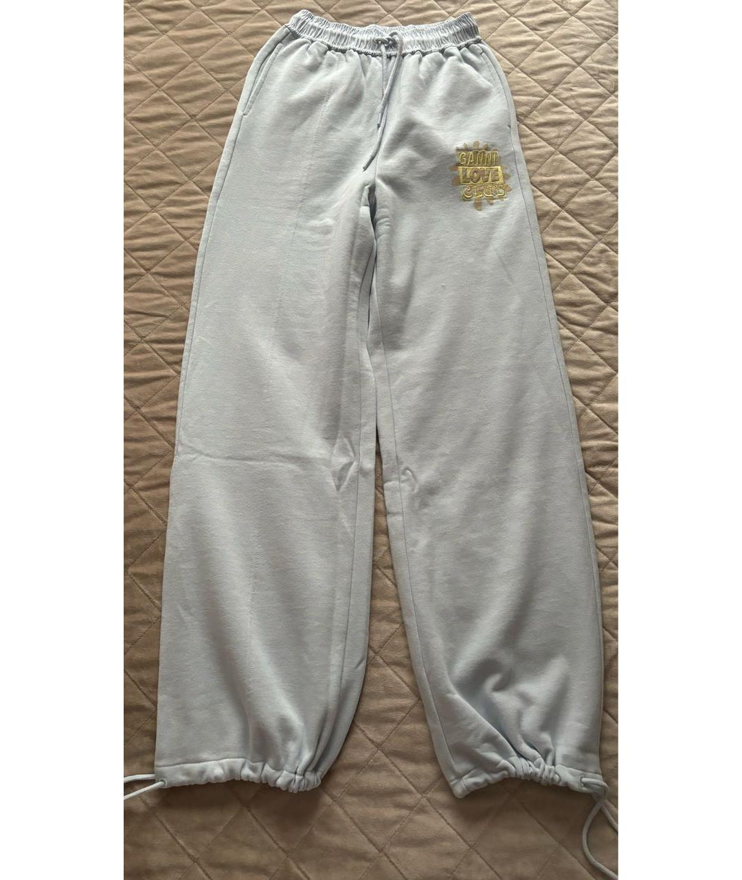 GANNI Голубые хлопковые спортивные брюки и шорты, фото 8