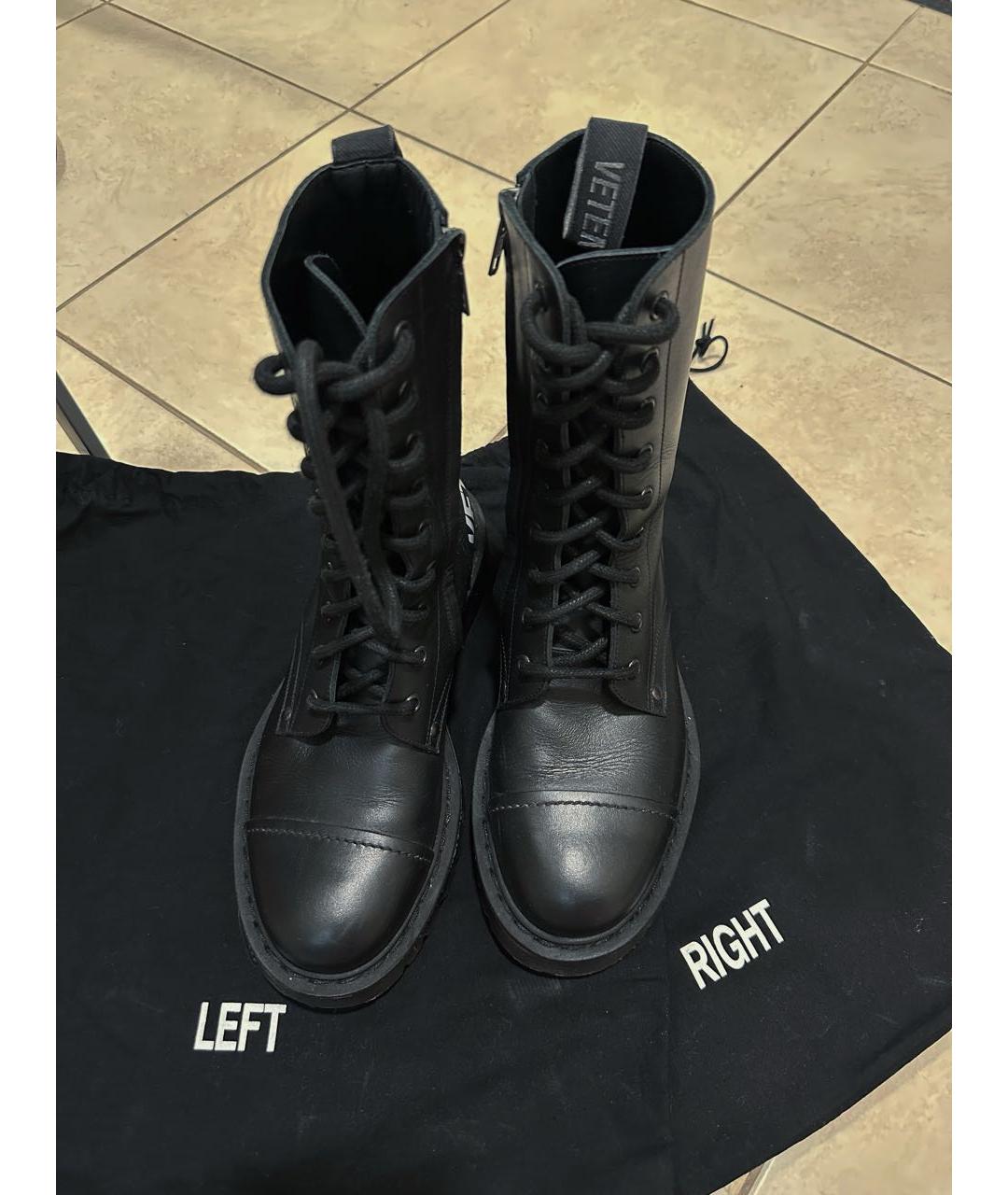 VETEMENTS Черные кожаные ботинки, фото 2