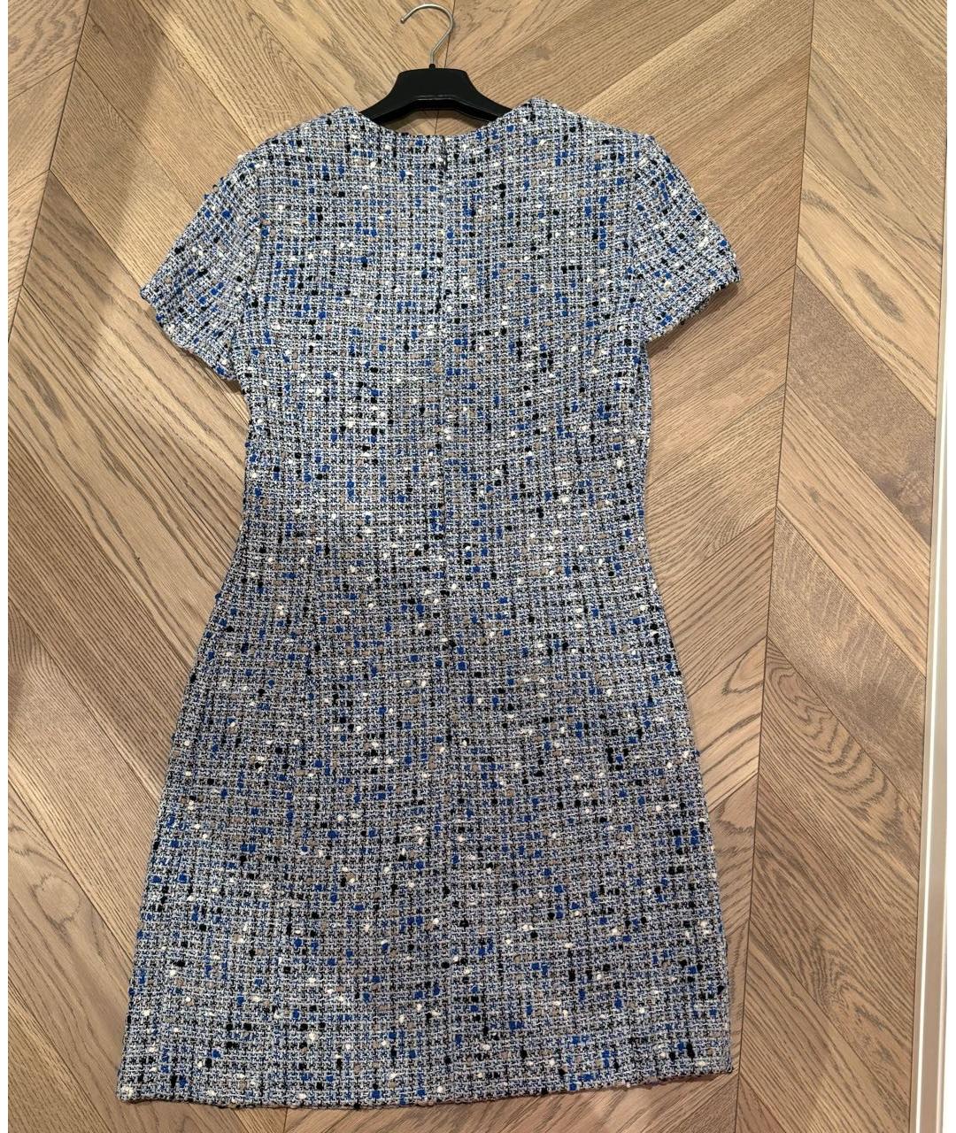 CHRISTIAN DIOR Синее шерстяное коктейльное платье, фото 2