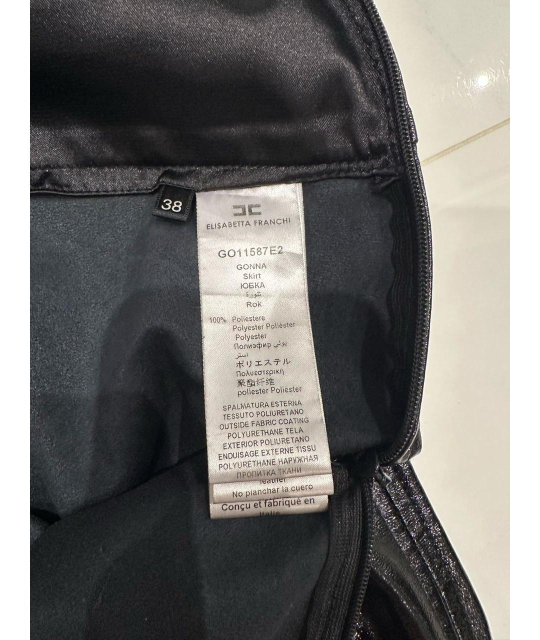 ELISABETTA FRANCHI Черная юбка мини, фото 4