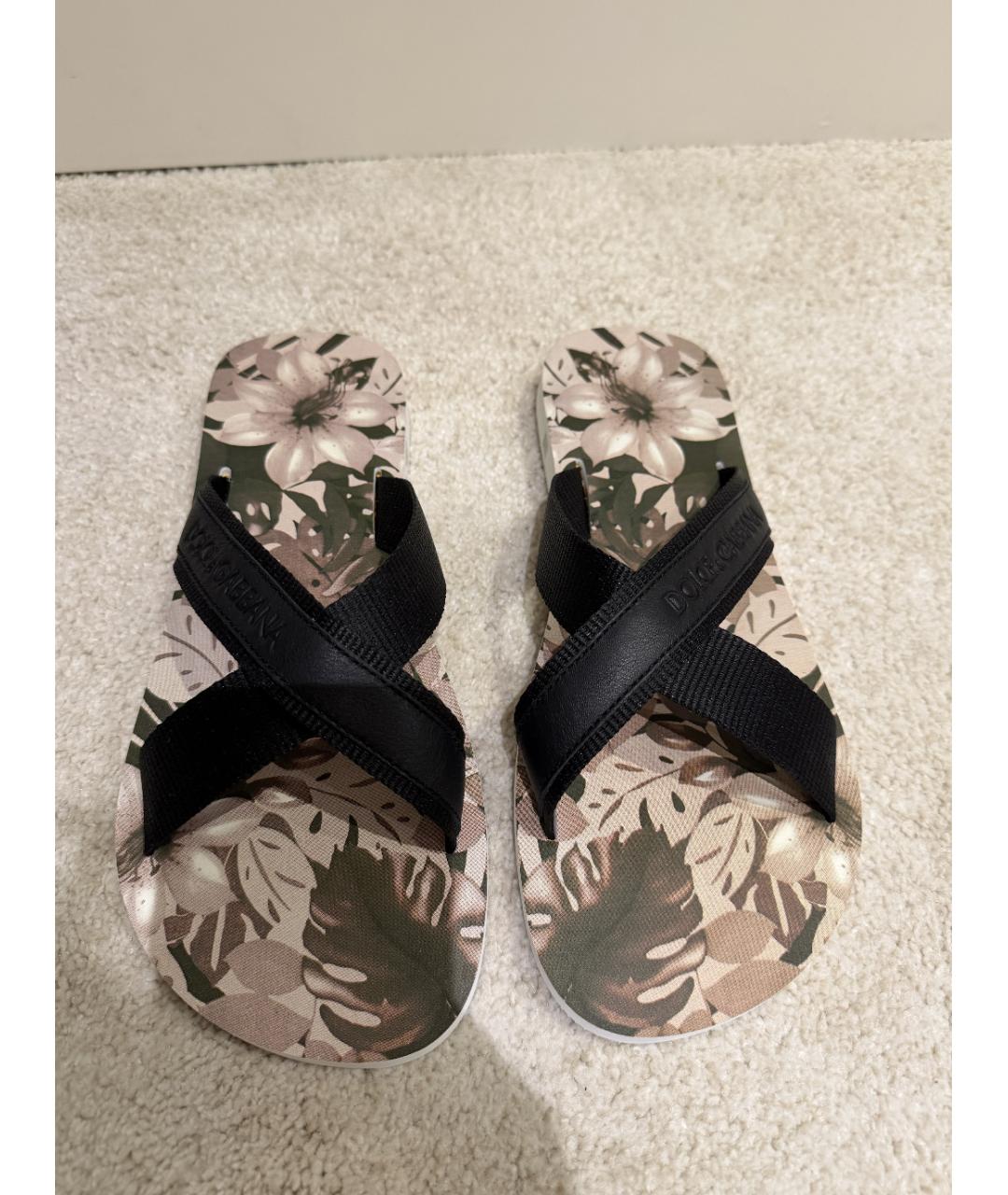 DOLCE&GABBANA Мульти резиновые шлепанцы, фото 2