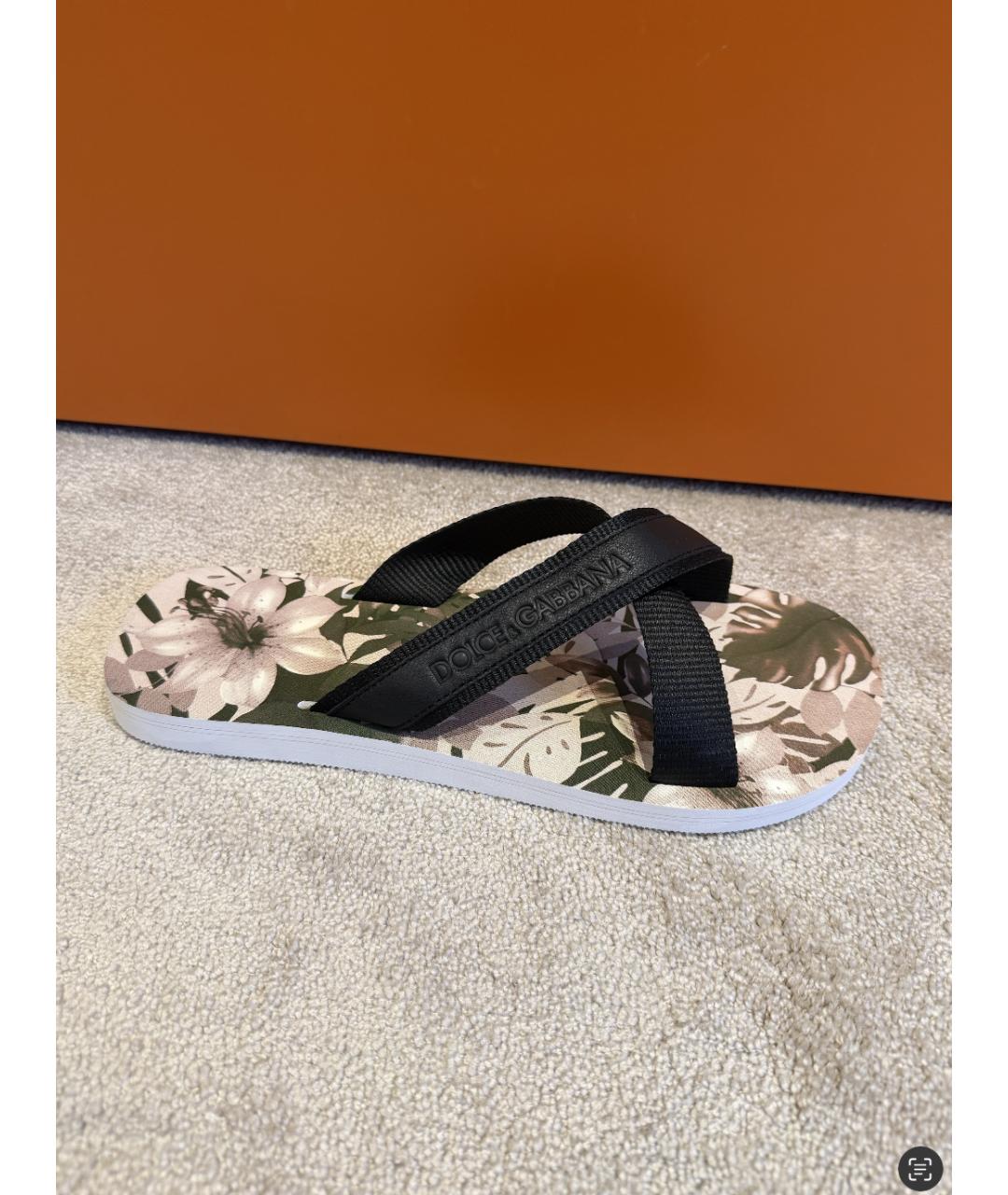 DOLCE&GABBANA Мульти резиновые шлепанцы, фото 7