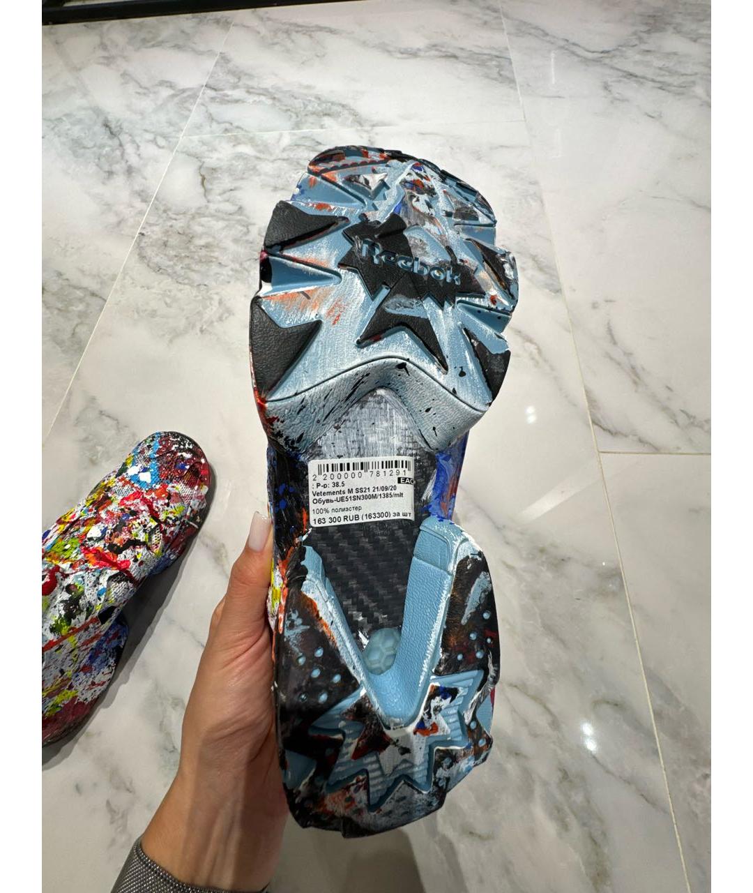 VETEMENTS Мульти текстильные кроссовки, фото 5