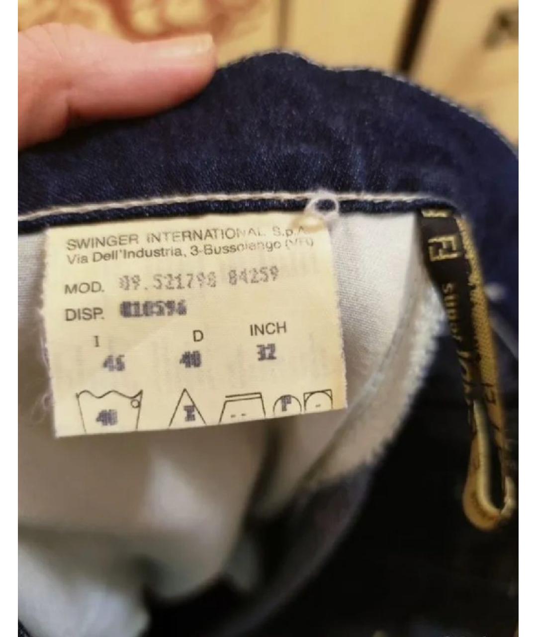 FENDI Темно-синяя деним юбка мини, фото 4